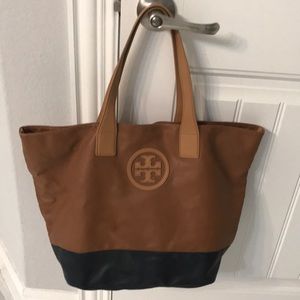 Tory Burch Royal Tan &Navy Michelle Tote